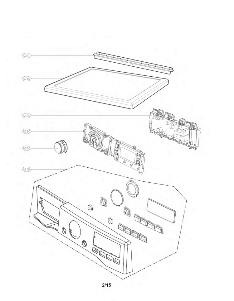 LG Dryer Control Panel - AGL73754036