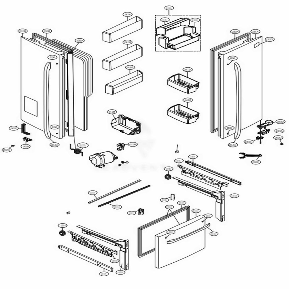 Mousse de porte de réfrigérateur LG ADD73996044