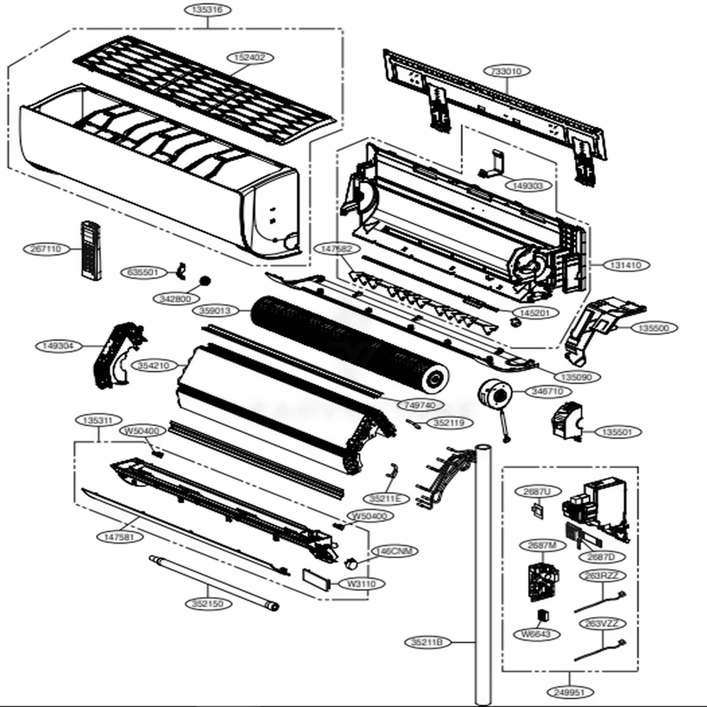 Circuit imprimé principal du climatiseur LG EBR85102040