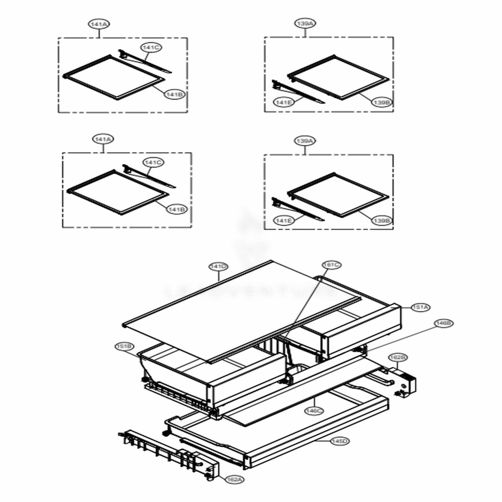 Guide de rail de réfrigérateur LG AEC74897822