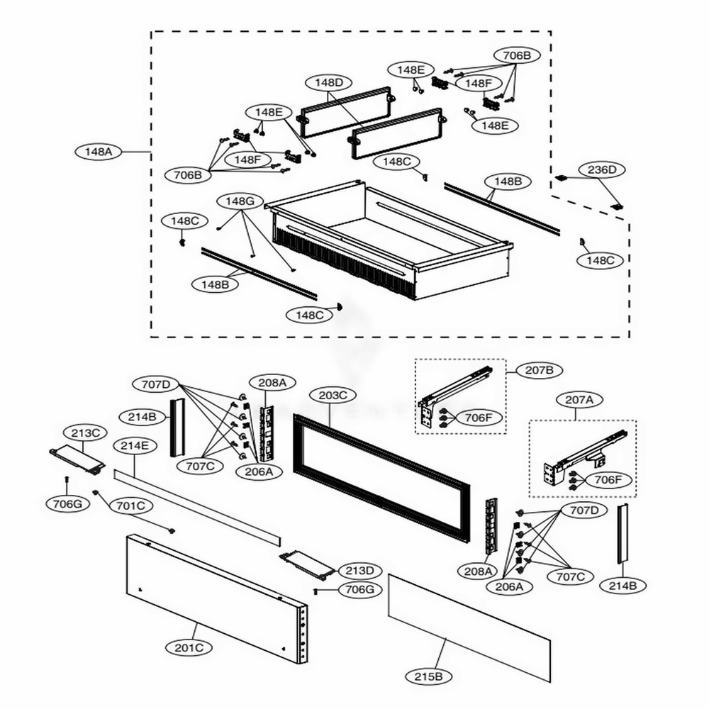 LG Oven-Range Rail Guide - AEC75037504