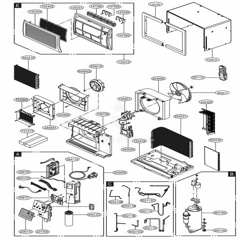 LG Air Conditioner Front Grille - 3531A18004H