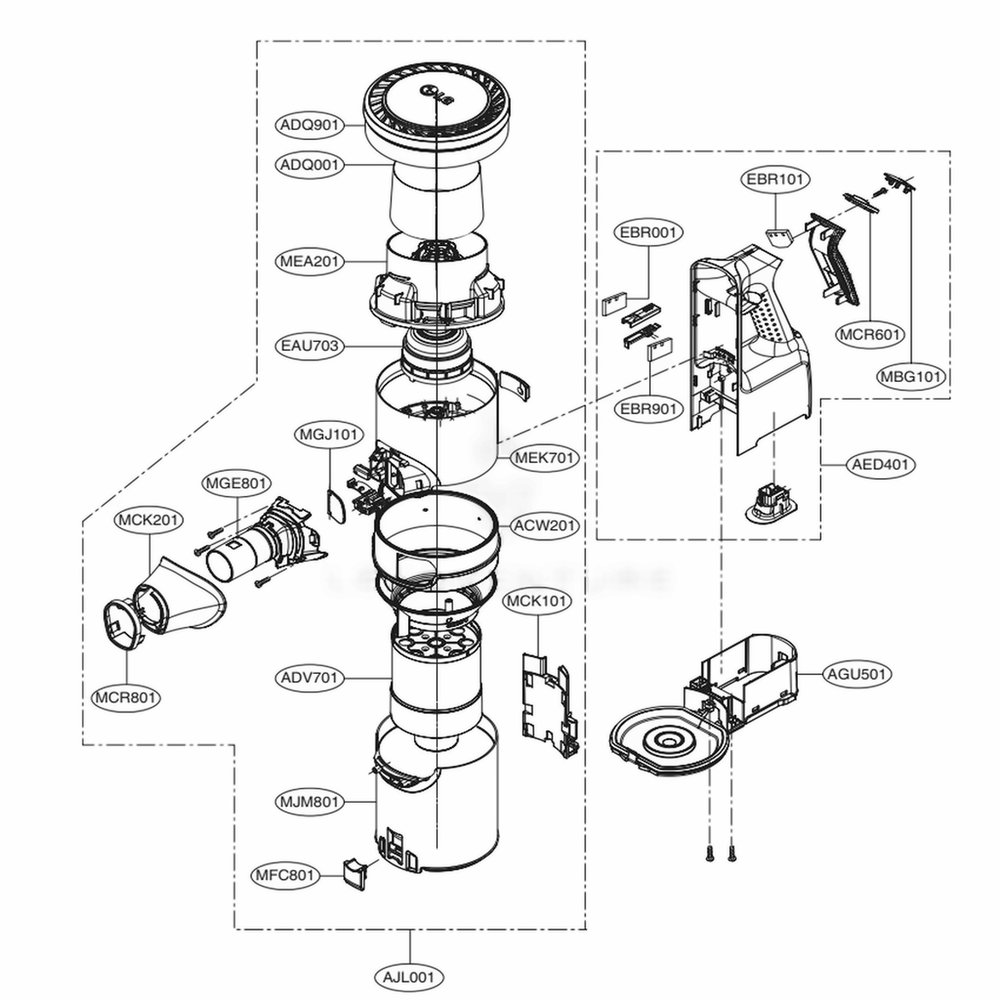 LG Vacuum Cleaner Handle - AED74633404