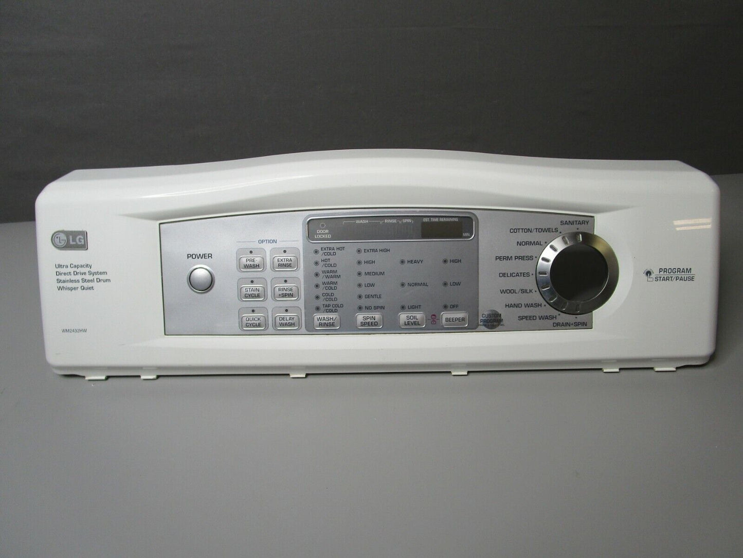 Panneau de commande de la laveuse LG 3721ER1056E