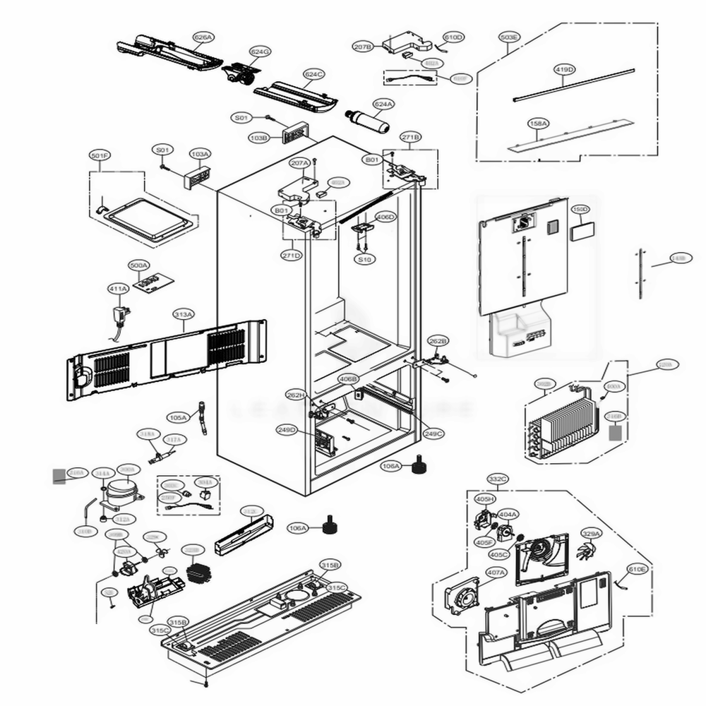 LG Refrigerator Overload And Start Relay Wire Harness - EAD62160129