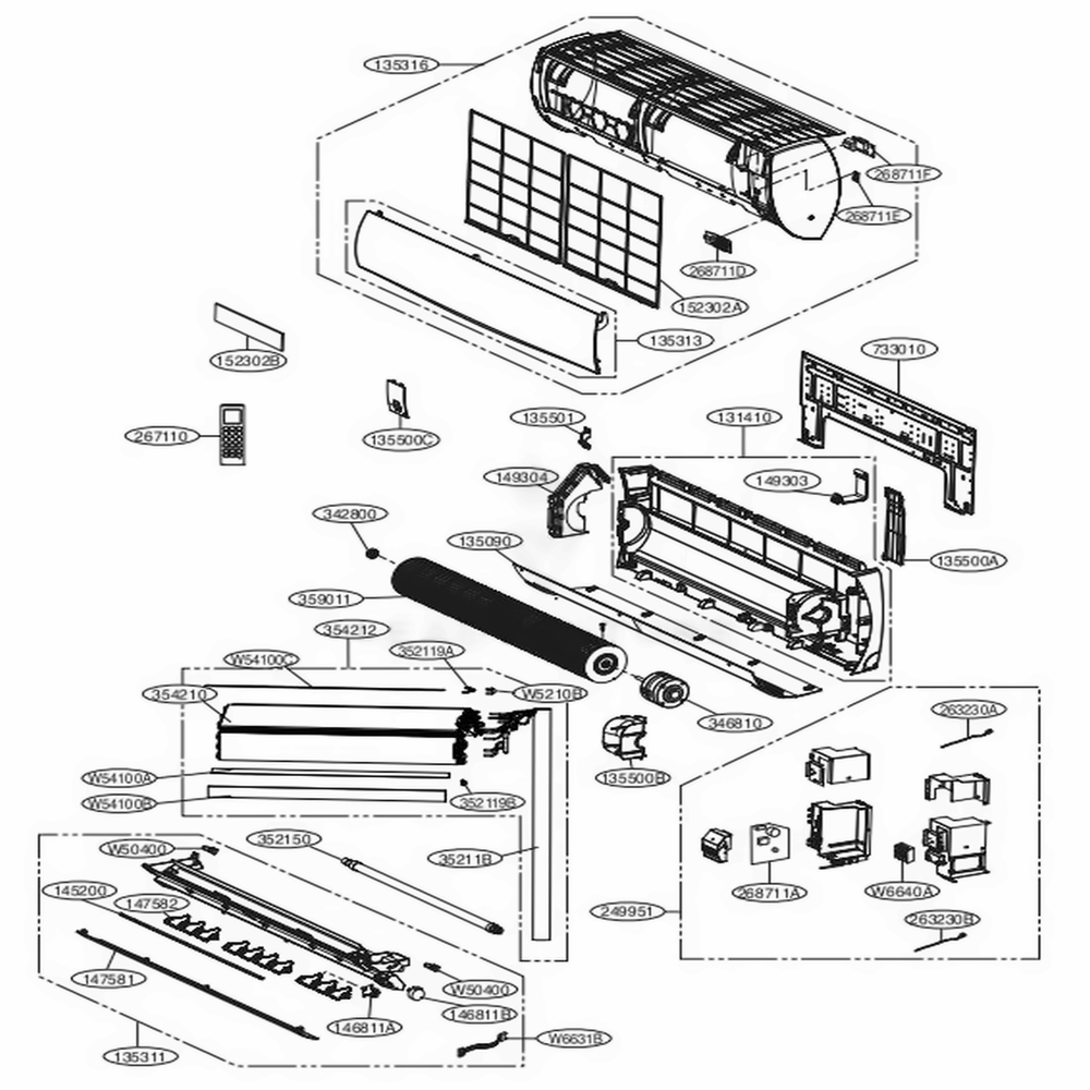 LG Air Conditioner Horizontal Louver - MFH62663701