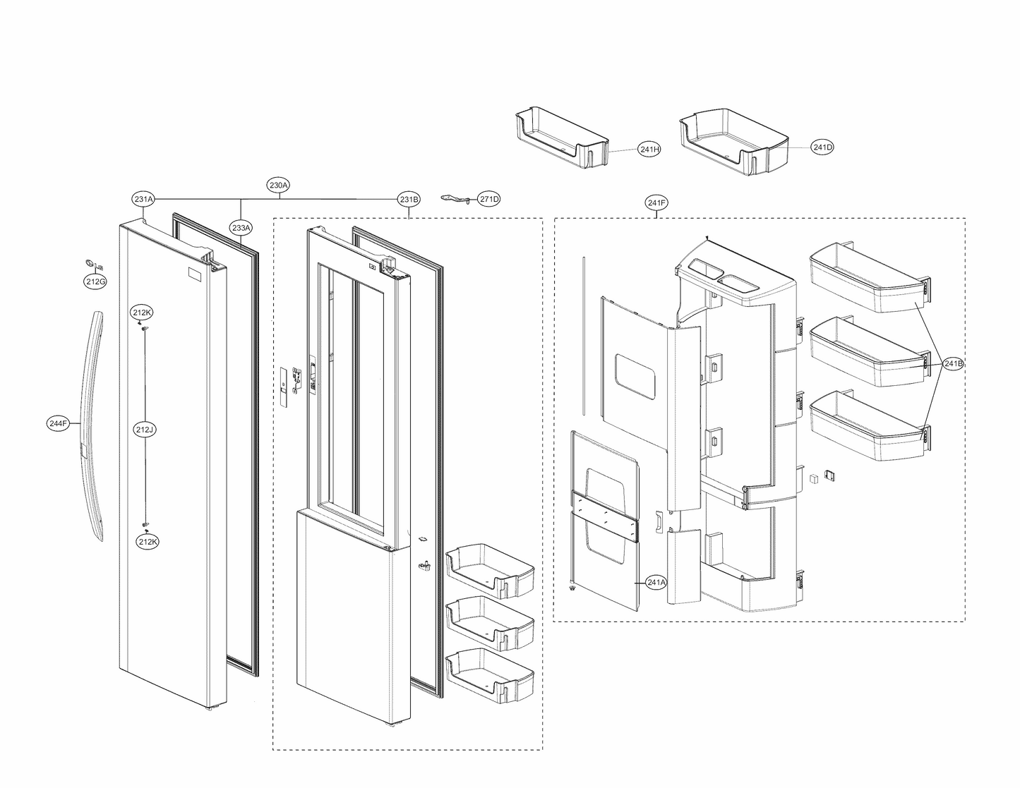 LG Refrigerator Door Gasket - ADX74170604