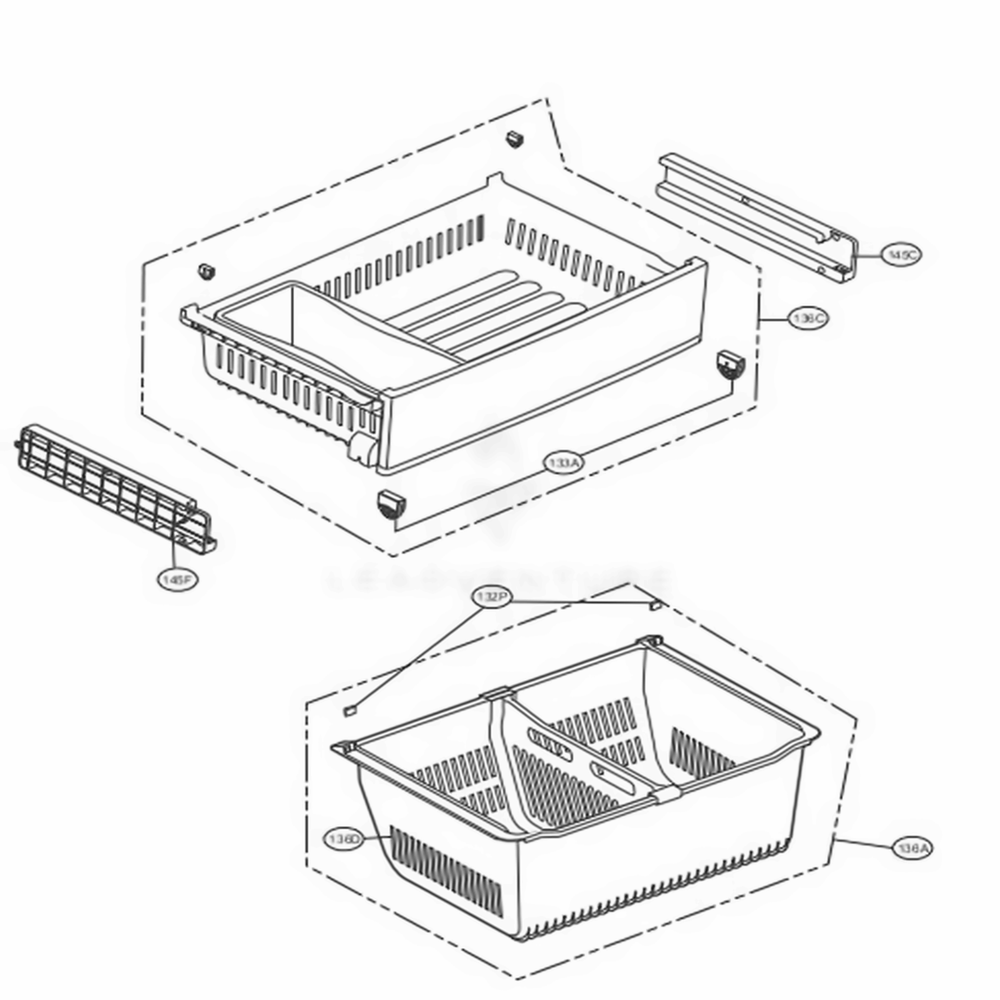 LG Refrigerator Drawer Tray - AJP72909824