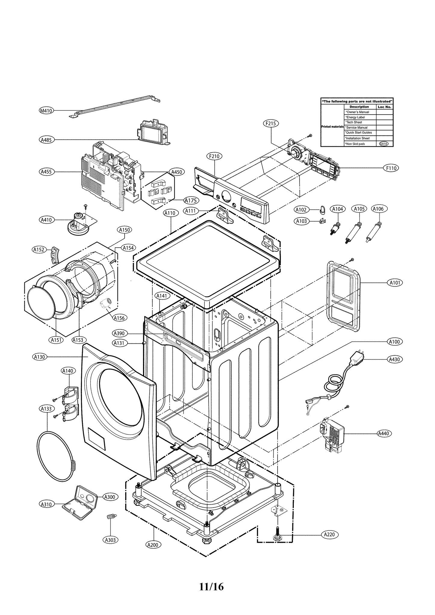 LG Washer Door Outer Frame - MDQ64116701