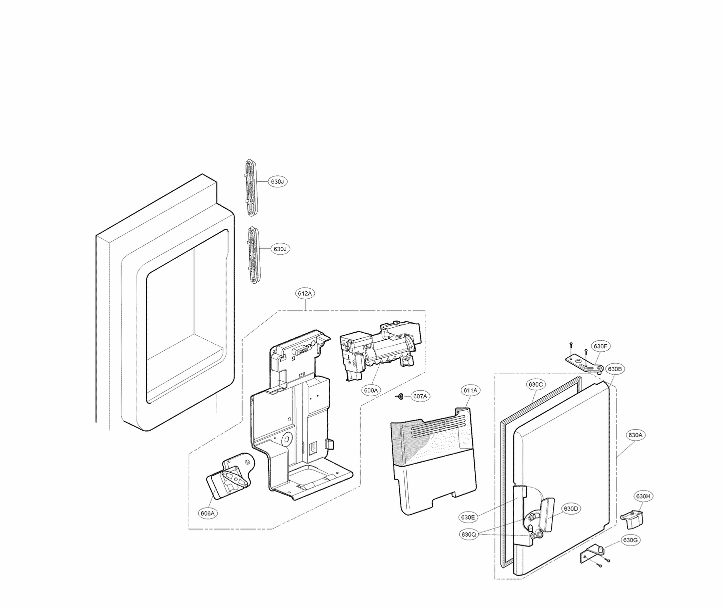 LG Refrigerator Lever Cover - MCK67584401