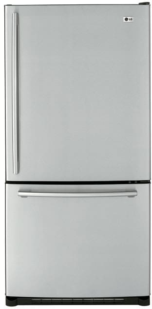LG LBC22518ST 22.4 Cu. Ft. Bottom Freezer Refrigerator with IcePlus Accelerated Freezing Function & Swing Freezer Door: Stainless Steel
