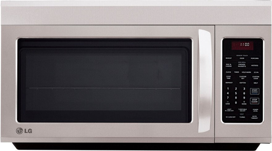 Four à micro-ondes LG LMV1813ST de 1,8 pi³ avec hotte intégrée et ventilateur d'extraction de 400 pi³/min