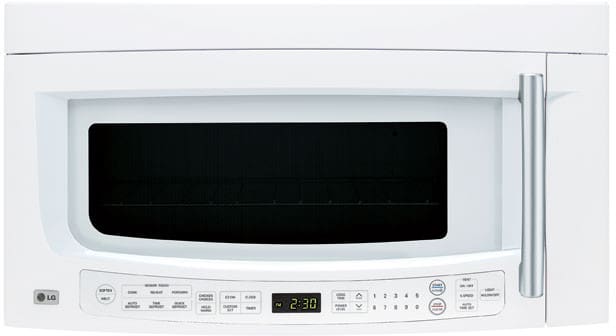 Four à micro-ondes LG LMVM2055SW de 2 pi³ avec écran et hotte intégrée, puissance de cuisson de 1 100 watts