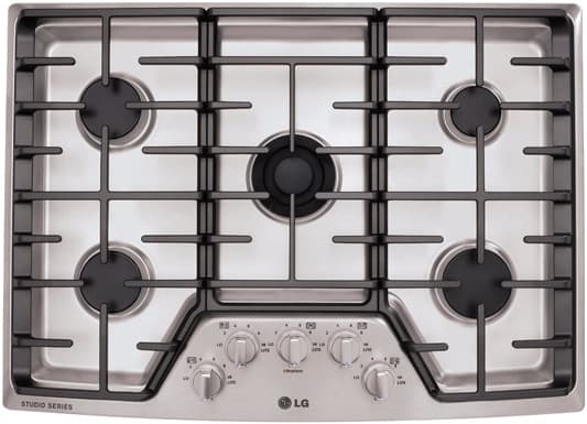 LG LSCG306ST 30 Inch Gas Cooktop with UltraHeat Burner, 5 Sealed Burners and Cast Iron Grates