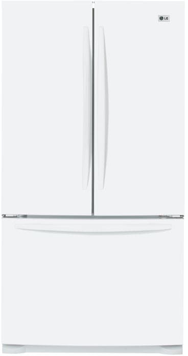 LG LRFC25750WW 25 Cu. Ft. Panorama French Door Refrigerator w Glide 'N Serve Drawer & 2 Opti-Bin Humidity Crispers: White
