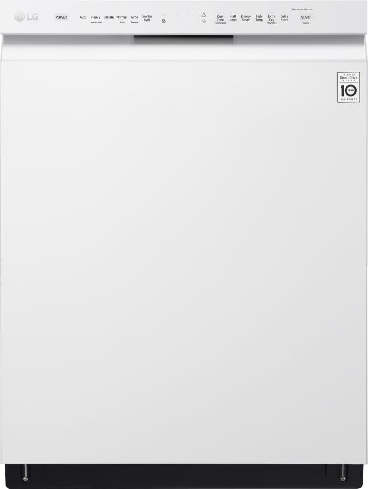 LG LDF5545WW 24 Inch Full Console Built-In Dishwasher with 15 Place Setting Capacity, 9 Wash Cycles