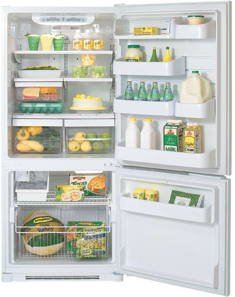 Réfrigérateur à congélateur inférieur LG LRBC20512WW de 19,7 pi³ avec 3 tablettes en verre trempé