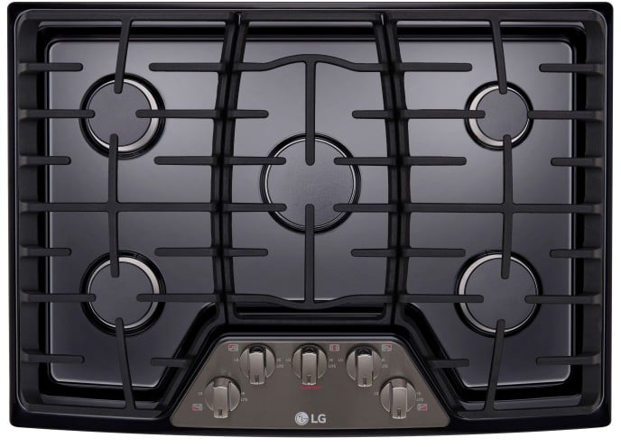 LG LCG3011BD 30 Inch Gas Cooktop 5 Burners Cast Iron Grates SuperBoil