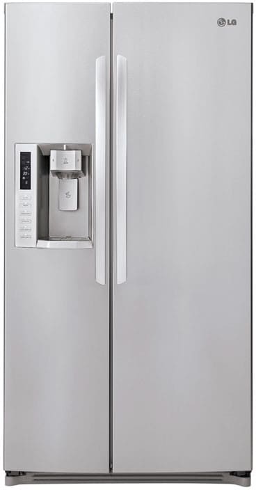 Réfrigérateur côte à côte LG LSC24971ST de 23,5 pi³ à profondeur de comptoir avec 3 tablettes coulissantes en verre anti-déversement