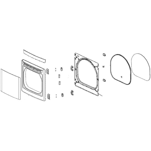 Porte de sécheuse LG ADC73927703