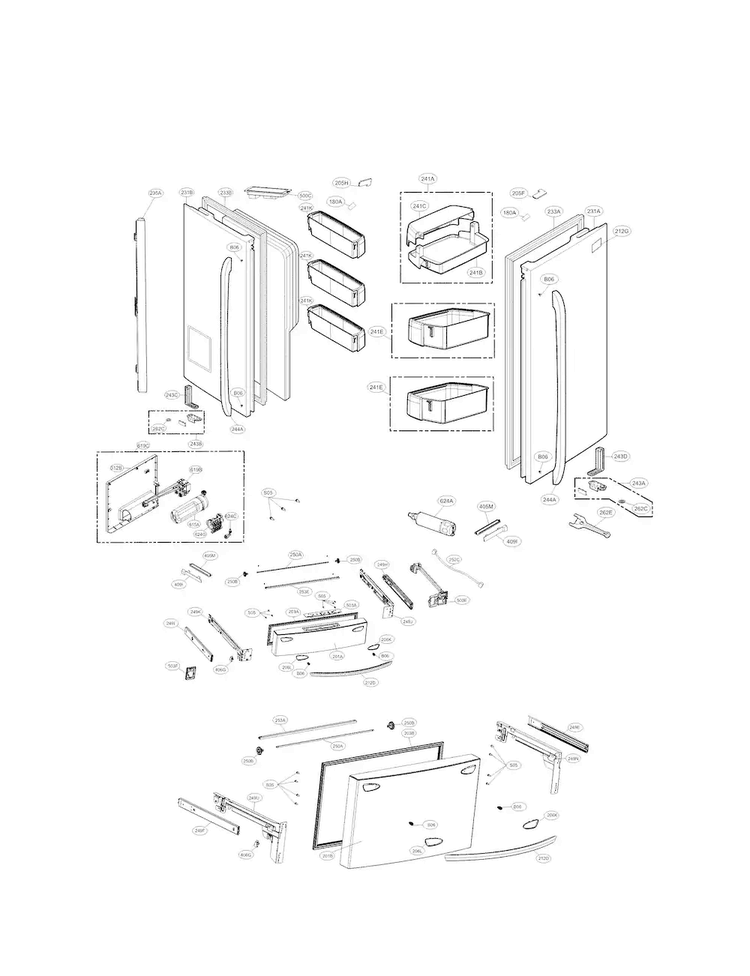 LG MCD63166803 Refrigerator Rail Connector