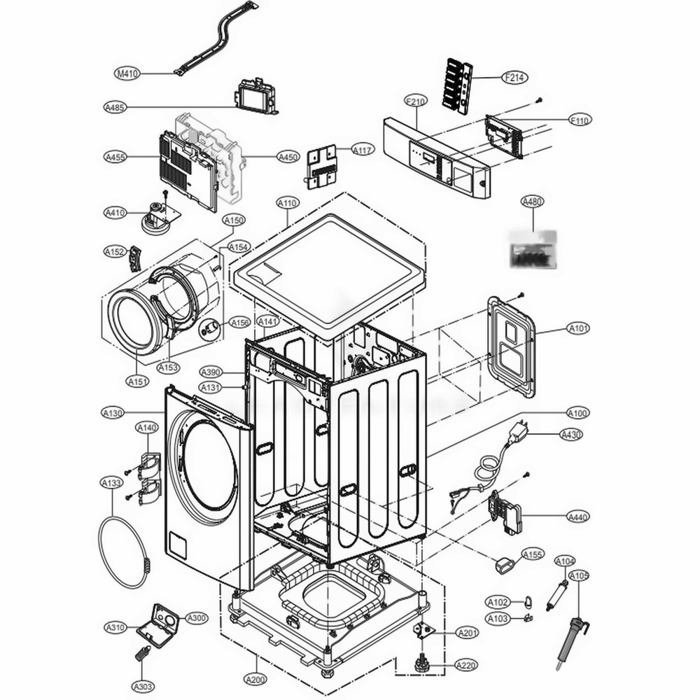 LG EBR64458136 Washer Display Pcb Assembly