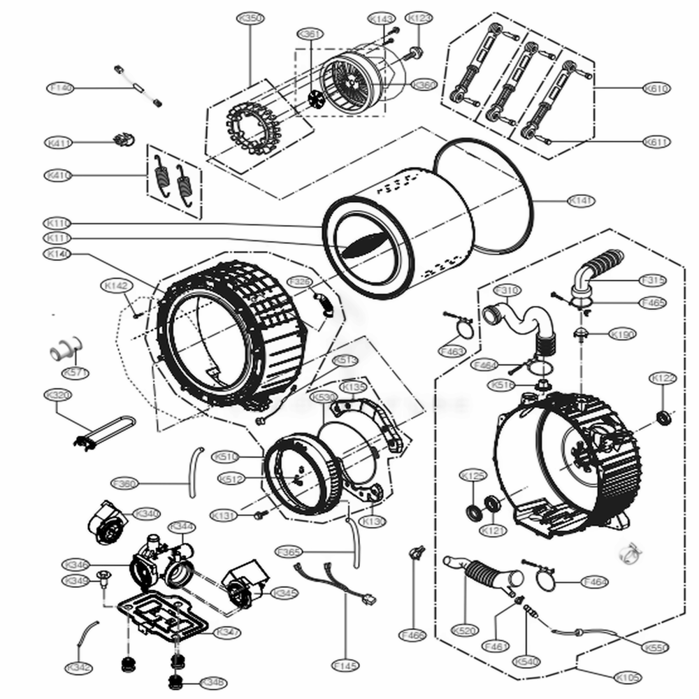 LG AGM75492401 Washer Parts Assembly