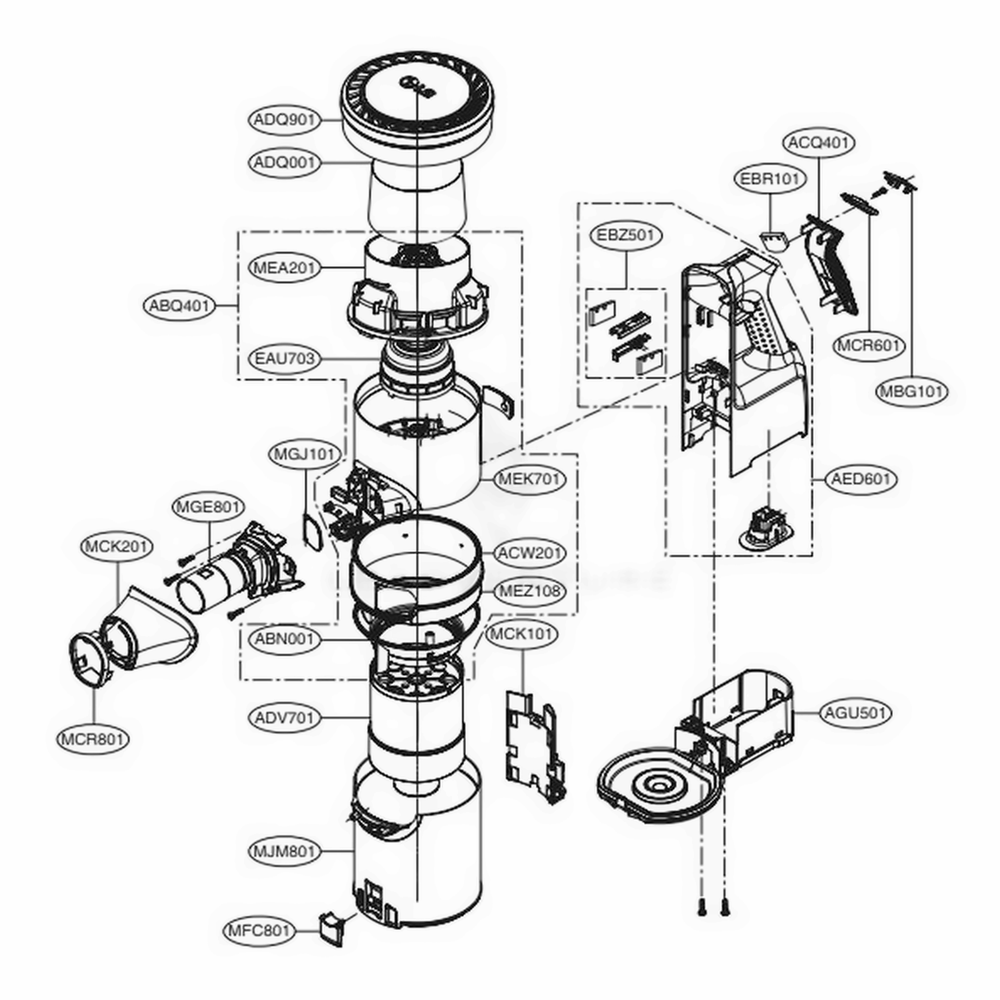 LG ABN75698901 Vacuum Cleaner Dust Cap Assembly