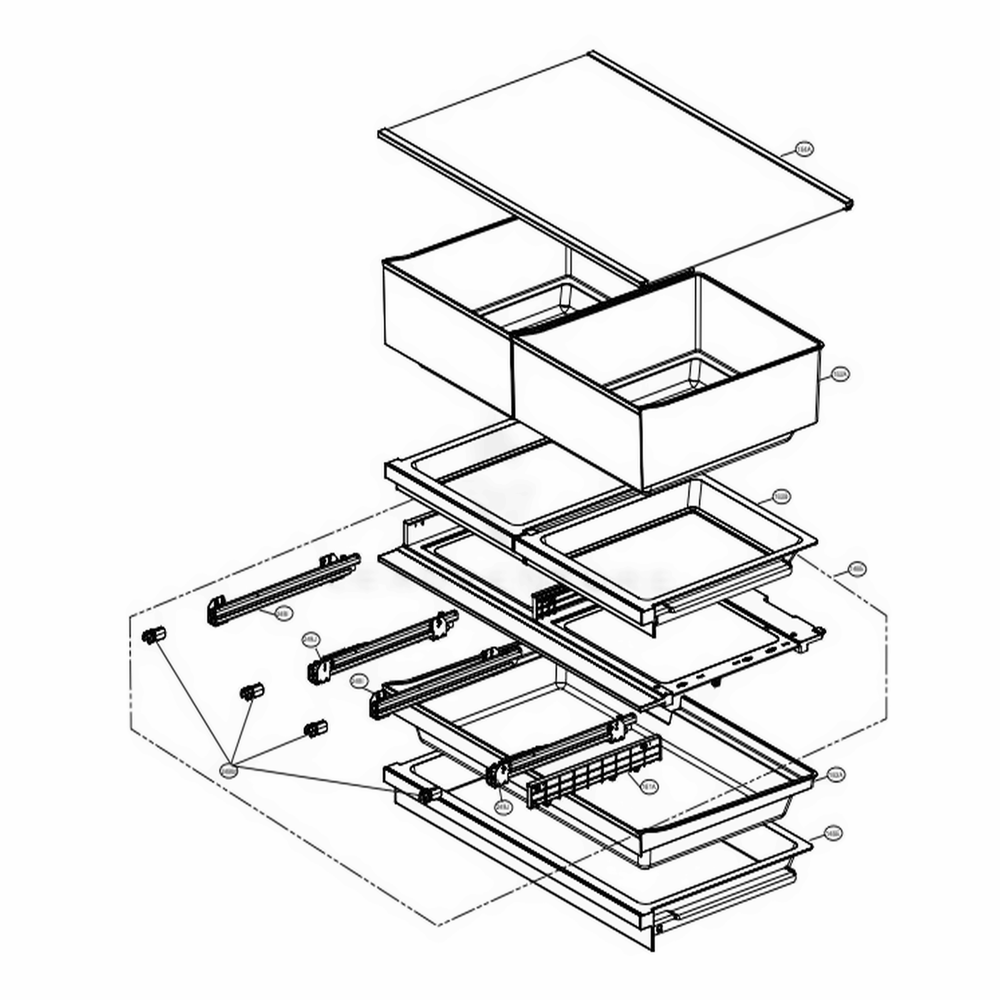 LG ACQ88687201 Refrigerator Tray Cover Assembly