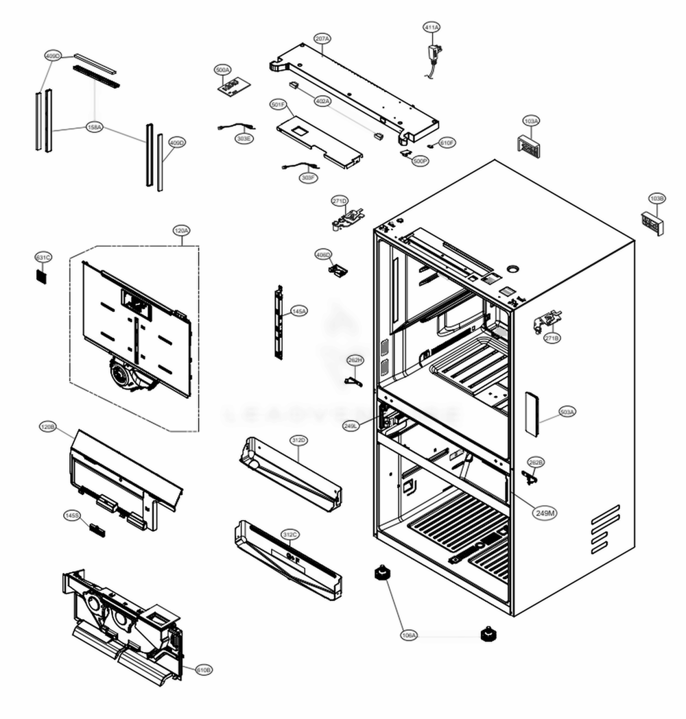 LG MCK68184726 Refrigerator Cover, Hinge