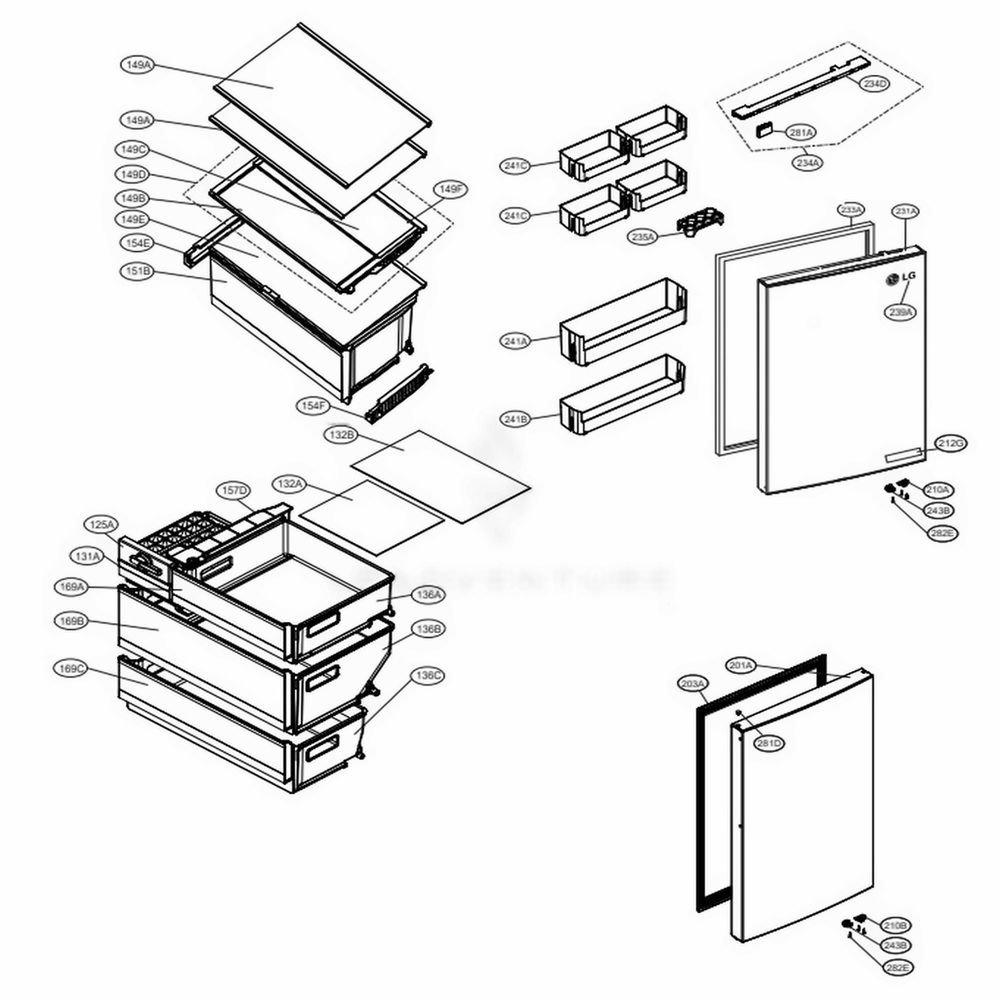 LG MCK68045503 Refrigerator Drawer Cover