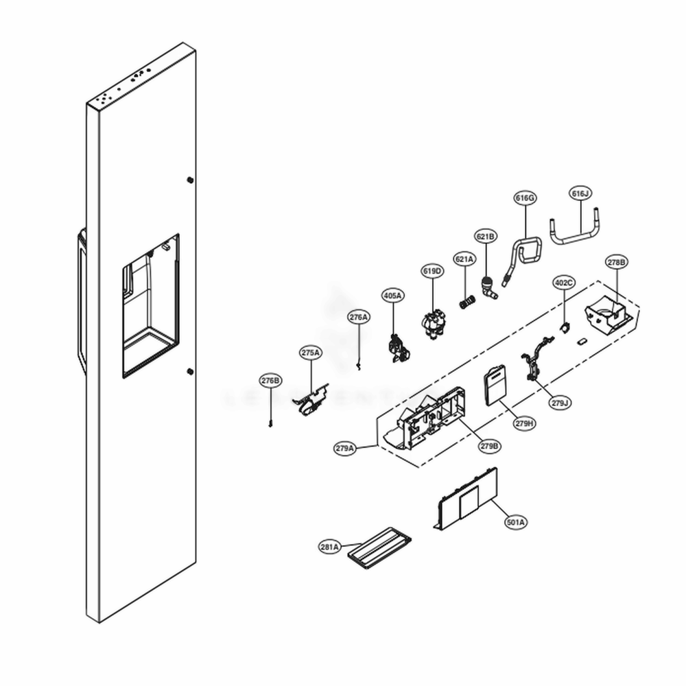  LG ADW72990204 Refrigerator Funnel Assembly