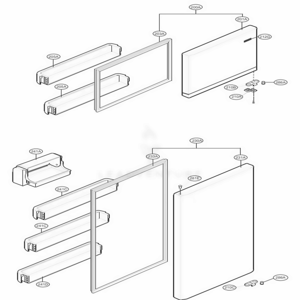 LG ADD73896211 Refrigerator Door Foam Assembly