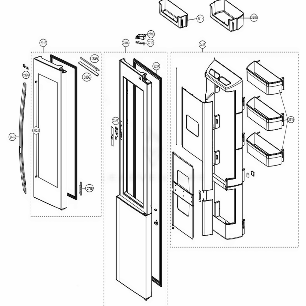 LG ADD74296718 Home Bar Door Foam Assembly