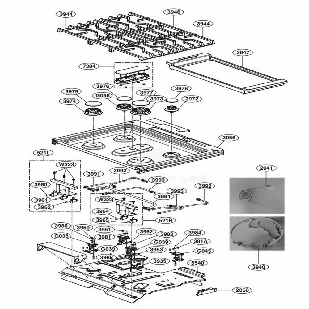 LG MGJ64431504 Range Top Plate