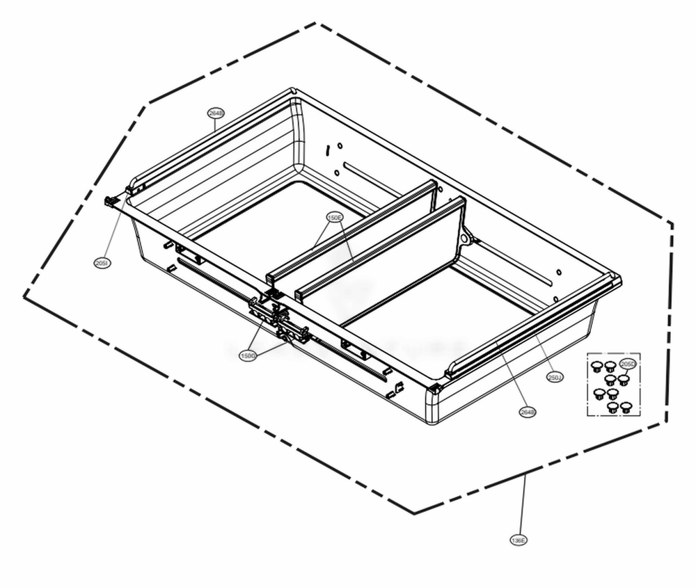 LG AJP74154610 Refrigerator Tray Assembly, Drawer