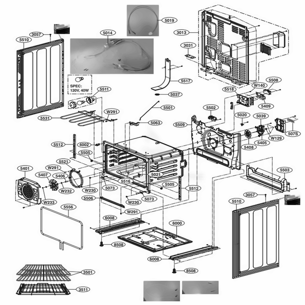 LG MCK68473908 Range Rear Cover