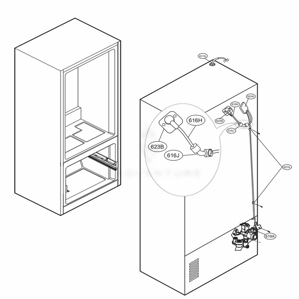  LG AJR73964204 Refrigerator Inject Tube Assembly