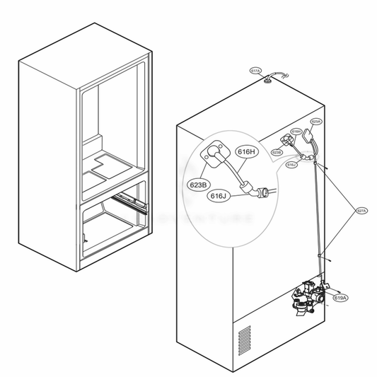 LG Refrigerator Inject Tube - AJR73964204
