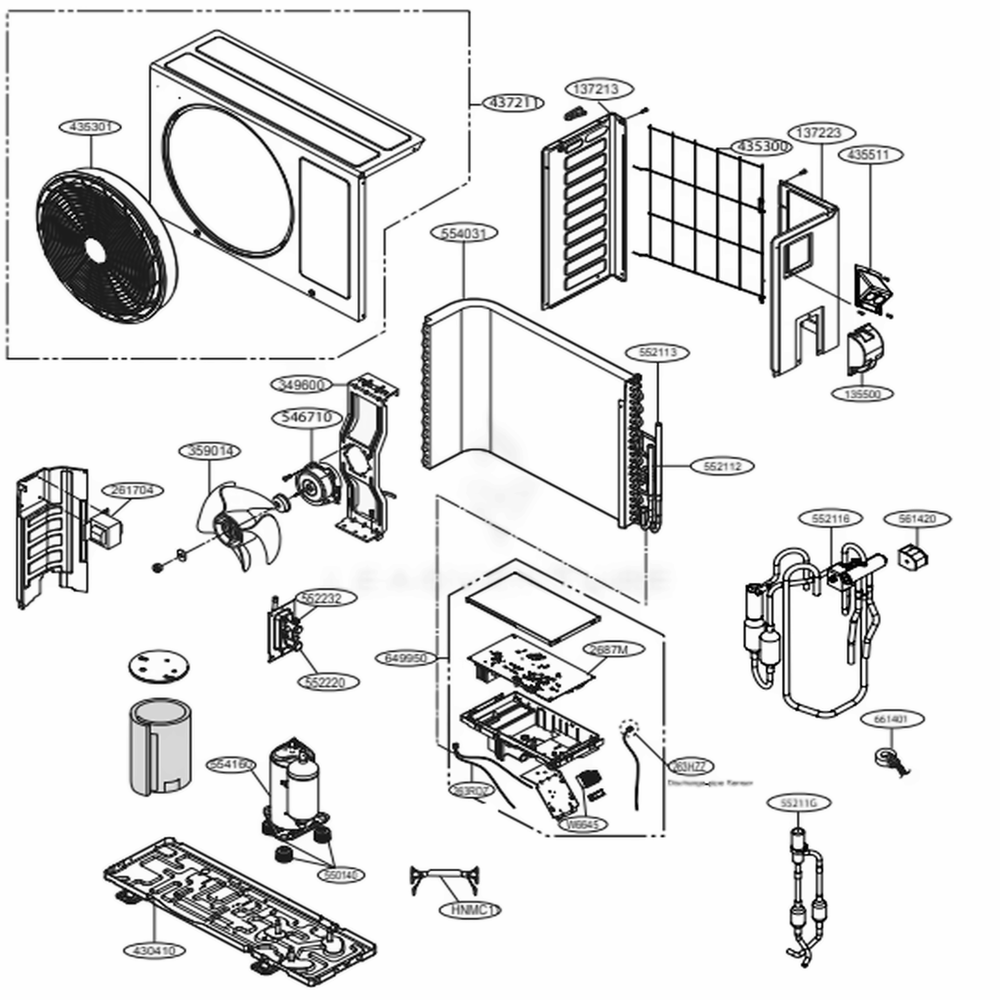 LG ABQ75963615 Air Conditioner Controloutdoor Case Assembly