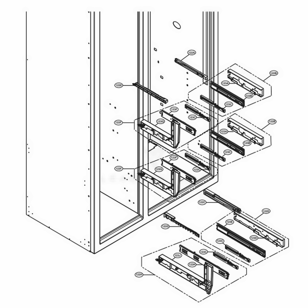 LG AEC73258601 Refrigerator Rail Guide Assembly