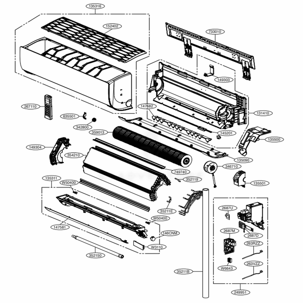 LG ACW76017103 Air Conditioner Decor Assembly