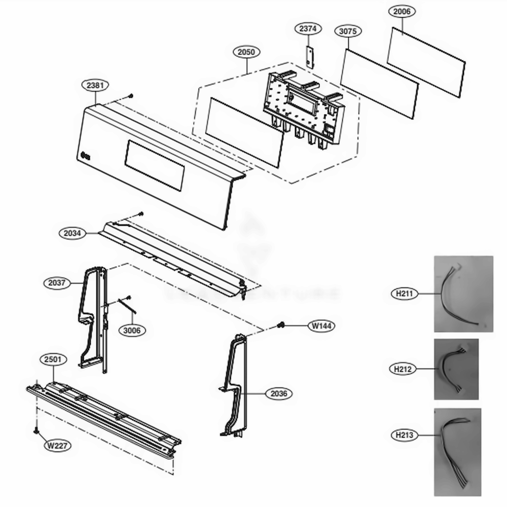 LG AGM30025508 Drawer Panel Assembly