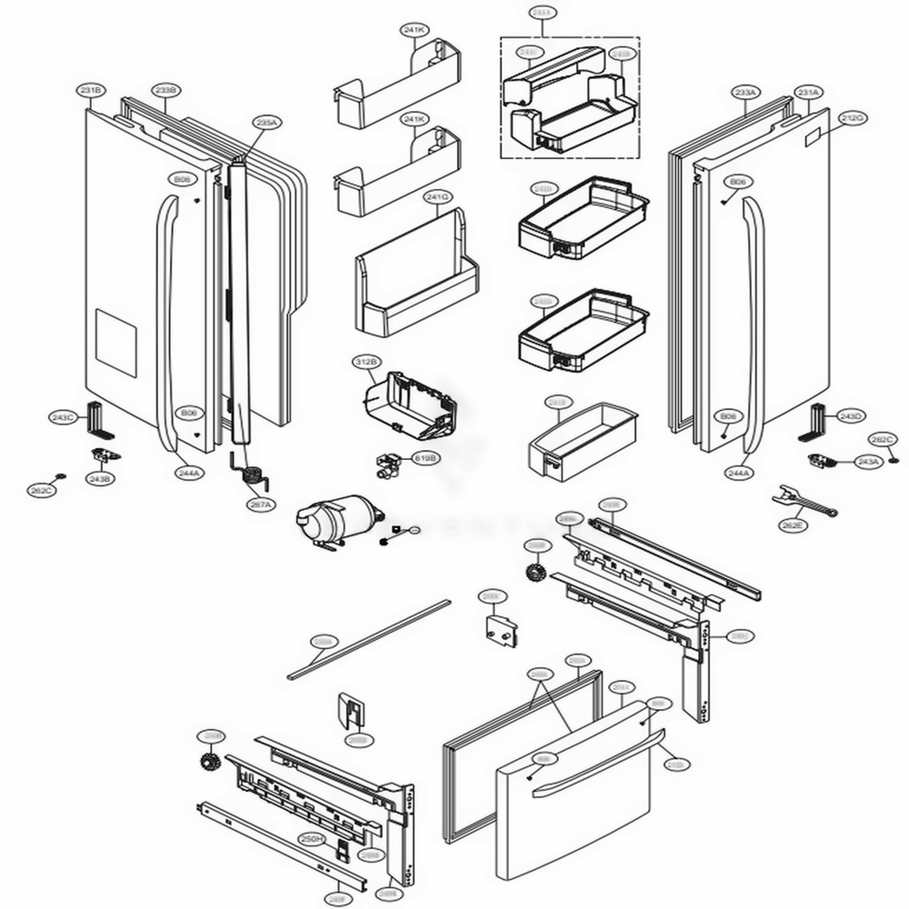 LG ADD73656044 Refrigerator Door Foam Assembly