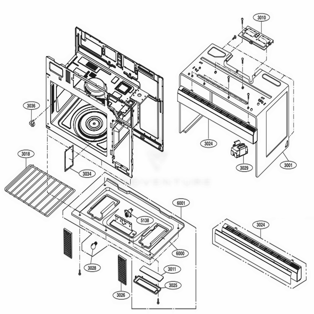 LG AEB73006905 Oven-Range Grille Assembly