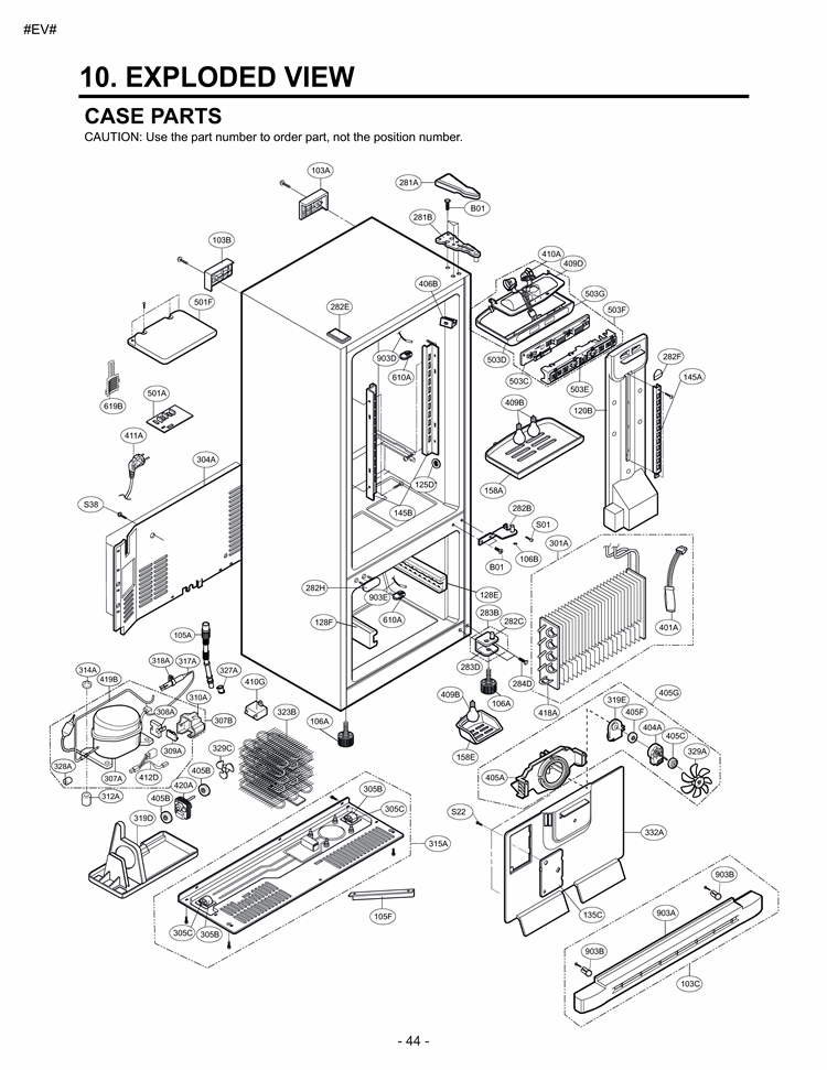 LG 3551JJ1020F Refrigerator Pcb Cover Assembly