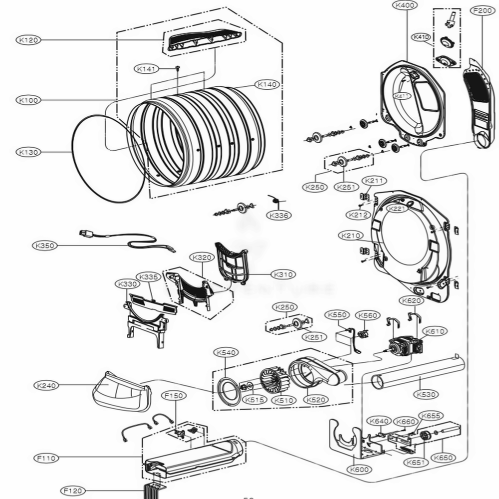 LG AJQ73274304 Drum Tub Assembly