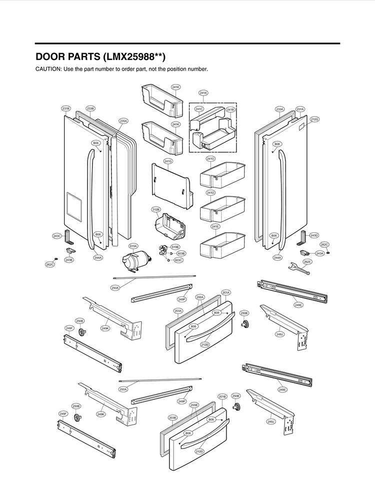 LG ADX73350959 Gasket Assembly Low Freezer Do