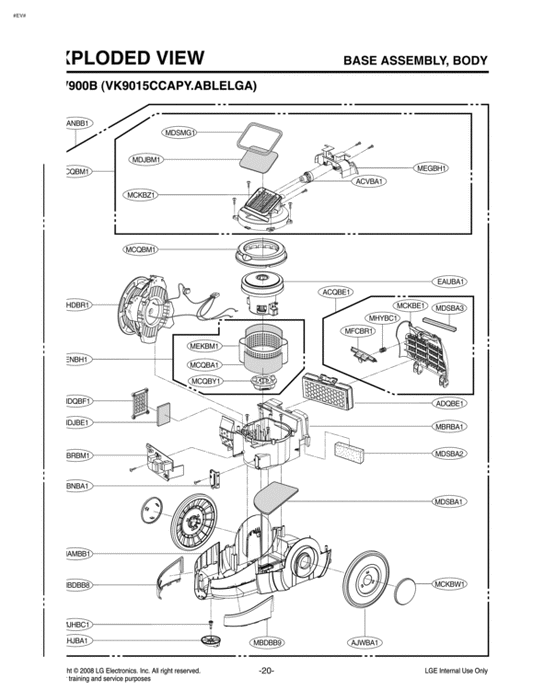 LG Vacuum Cleaner Filter Frame - MDQ62616401