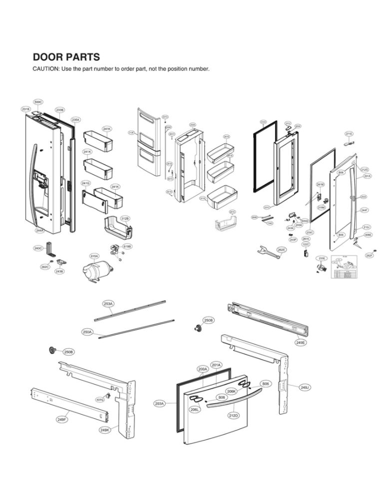 LG ADC76265707 Refrigerator Home Bar Door Assembly